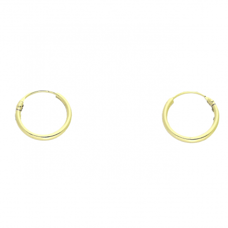 14K KOLCZYKI POZŁACANE 10/1,3 MM ZŁOTE KÓŁKA XUPING 81384