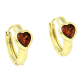14K KOLCZYKI POZŁACANE 16/8 MM GRANAT SERCE XUPING 81393