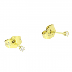 14K KOLCZYKI POZŁACANE 2 MM BRYLANCIK XUPING 81416
