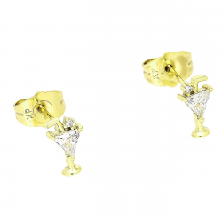 14K KOLCZYKI POZŁACANE 9/5,5 MM DRINKA CZAS XUPING 81418