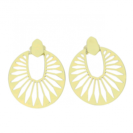 14K KOLCZYKI POZŁACANE 34/26 MM AŻUROWE ELEGANTKI XUPING 81429