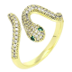 14K PIERŚCIONEK POZŁACANY 16 MM BRYLANTOWA ŻMIJA XUPING 81438