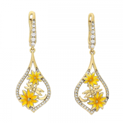 KOLCZYKI POZŁACANE 45/16 MM ELEGANTKI Z EMALIĄ XUPING 81511