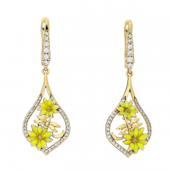 KOLCZYKI POZŁACANE 45/16 MM ELEGANTKI Z EMALIĄ XUPING 81512