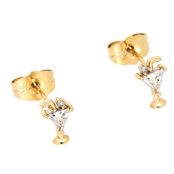 KOLCZYKI POZŁACANE 9/5,5 MM DRINKA CZAS XUPING 81542