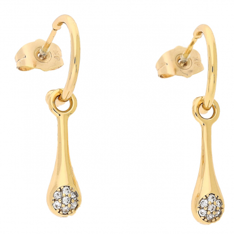 KOLCZYKI POZŁACANE 2W1 33/6 MM ZŁOTE MACZUGI XUPING 81558