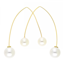 KOLCZYKI POZŁACANE 55/12 MM PERŁY NA ZŁOTYM DRUCIE XUPING 81564