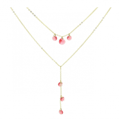 14K CELEBRYTKA POZŁACANA 38+4 Z-6 CM ROSE CRYSTAL XUPING 81631