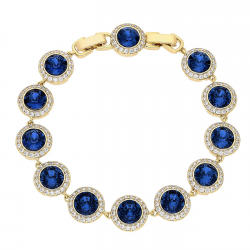 BRANSOLETKA POZŁACANA 20-17 CM 12 MM SAPPHIRE CRYSTAL XUPING 81637