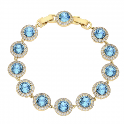 BRANSOLETKA POZŁACANA 20-17 CM 12 MM SAPPHIRE LIGHT CRYSTAL XUPING 81638