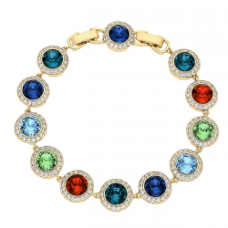 BRANSOLETKA POZŁACANA 20-17 CM 12 MM MIX CRYSTAL XUPING 81640