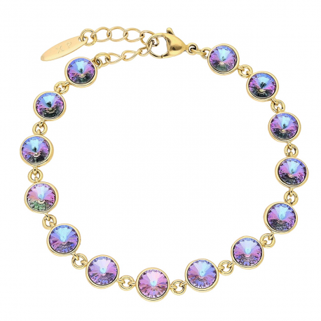 BRANSOLETKA POZŁACANA 17+3 CM 8 MM VITRAIL LIGHT CRYSTAL XUPING 81642