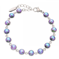 BRANSOLETKA PLATYNOWANA 17+3 CM 8 MM VITRAIL LIGHT CRYSTAL XUPING 81645