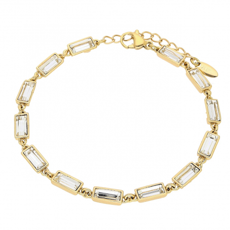 BRANSOLETKA POZŁACANA 17+3 CM 4 MM CRYSTAL XUPING 81651