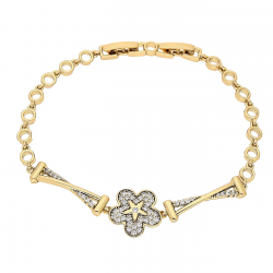 BRANSOLETKA POZŁACANA 18,5-17 CM 13 MM ELEGANTKA XUPING 81684