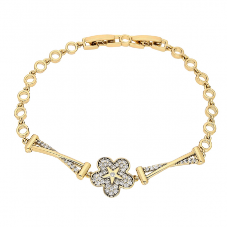 BRANSOLETKA POZŁACANA 18,5-17 CM 13 MM ELEGANTKA XUPING 81684