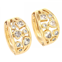 KOLCZYKI POZŁACANE 17/10 MM BRYLANTOWY MIX XUPING 81733