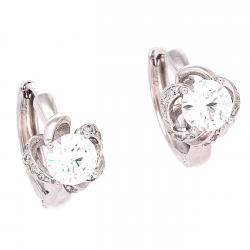 KOLCZYKI PLATYNOWANE 15/10 MM KÓŁKA Z BRYLANTEM XUPING 81746