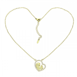 14K CELEBRYTKA POZŁACANA 45+5 CM SERCE XUPING 81825