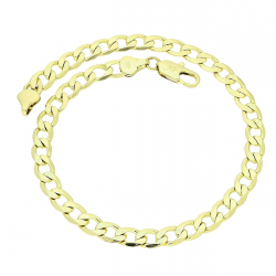 14K BRANSOLETKA POZŁACANA KOSTKA NOGI 26 CM 6 MM PANCERKA XUPING 81852