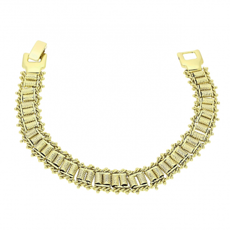 14K BRANSOLETKA POZŁACANA 18 CM 11 MM SAMO ZŁOTO XUPING 81860