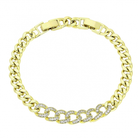 14K BRANSOLETKA POZŁACANA 20-17 CM 8 MM ELEGANCE XUPING 81871