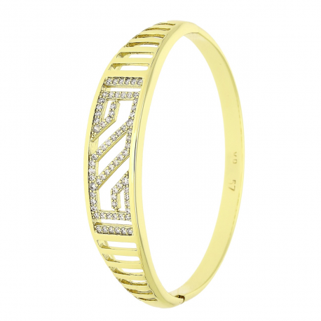 14K BRANSOLETKA POZŁACANA 57/12 MM BRYLANTOWY BANGLE XUPING 81875