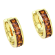 14K KOLCZYKI POZŁACANE 19/6 MM KOŁA RADIANTY GRANATY XUPING 81912