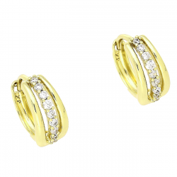 14K KOLCZYKI POZŁACANE 14/6 MM KÓŁKA Z BRYLANCIKAMI XUPING 81929