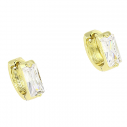 14K KOLCZYKI POZŁACANE 11/4,5 MM KÓŁECZKA Z DUŻYM BRYLANTEM XUPING 81935