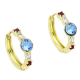 14K KOLCZYKI POZŁACANE 15/5 MM SAPPHIRE LIGHT CRYSTAL XUPING 81967