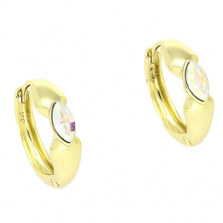 14K KOLCZYKI POZŁACANE 16/5 MM AB CRYSTAL XUPING 81969