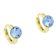 14K KOLCZYKI POZŁACANE 12/7 MM SAPPHIRE LIGHT CRYSTAL XUPING 81976