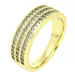 14K PIERŚCIONEK POZŁACANY 6 MM BRYLANTOWY XUPING 81978