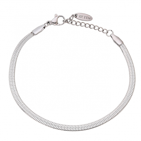 BRANSOLETKA 16+3 CM 3 MM ŻMIJKA S. STEEL TTM XUPING 81991
