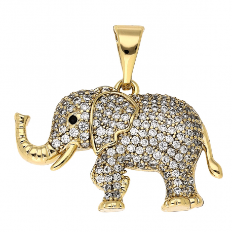 ZAWIESZKA POZŁACANA 27/27 MM BRYLANTOWY SŁONIK XUPING 82083