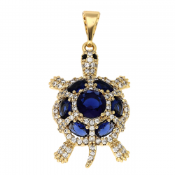 ZAWIESZKA POZŁACANA 39/20 MM SZAFIROWY ŻÓŁWIK XUPING 82084