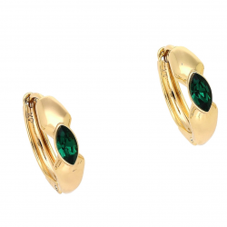 KOLCZYKI POZŁACANE 16/5 MM EMERALD CRYSTAL XUPING 82112
