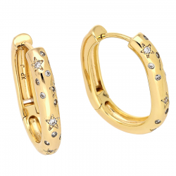 KOLCZYKI POZŁACANE 24/4 MM ELEGANTKI NOCNE NIEBO XUPING 82178