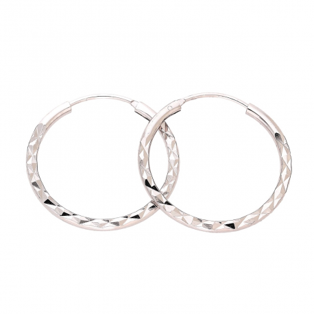 KOLCZYKI PLATYNOWANE 26/2 MM SREBRNE KOŁA DIAMENTOWANE XUPING 82205