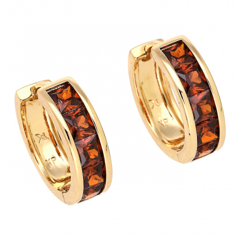 KOLCZYKI POZŁACANE 18/6 MM GRANATY RADIANTY XUPING 82220