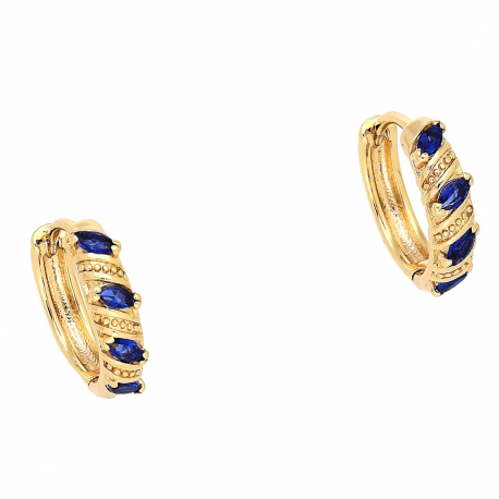 KOLCZYKI POZŁACANE 13/3 MM KÓŁECZKA SZAFIRY XUPING 82224