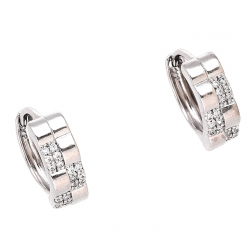 KOLCZYKI PLATYNOWANE 13/4,5 MM KÓŁECZKA Z BRYLANTAMI XUPING 82248