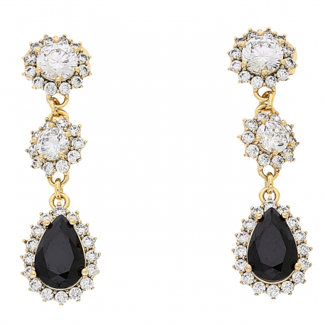 KOLCZYKI POZŁACANE 35/10 MM ELEGANCE XUPING 82272