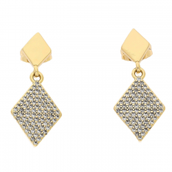 KOLCZYKI POZŁACANE 30/13 MM BRYLANTOWE ROMBY XUPING 82276