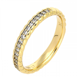 PIERŚCIONEK POZŁACANY 3 MM DELIKATNY BRYLANTOWY XUPING 82282