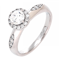 PIERŚCIONEK PLATYNOWANY 8 MM BRYLANTOWA MARKIZA XUPING 82294