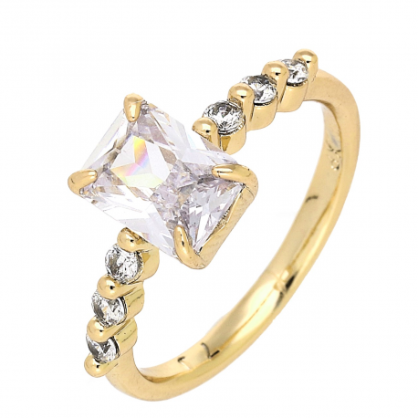 PIERŚCIONEK POZŁACANY 9 MM BRYLANTOWA ELEGANCJA XUPING 82298