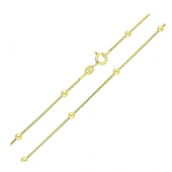 14K ŁAŃCUSZEK POZŁACANY 45 CM 3 MM OGON WĘŻA KULKI XUPING 82430