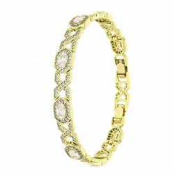 14K BRANSOLETKA POZŁACANA 19-17 CM 8 MM LUXURY XUPING 82453